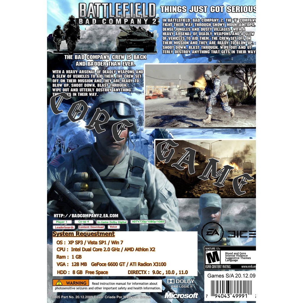 Battlefield bad company 2 แผ่นเกมส์ แฟลชไดร์ฟ เกมส์คอมพิวเตอร์  PC โน๊ตบุ๊ค