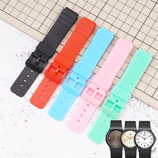 สายนาฬิกาข้อมือยาง TPU กันน้ํา สีดํา แบบเปลี่ยน สําหรับ Casio MQ-24 MQ27 MQ76 MQ58 MQ104 MQ41 MW-240 MW59