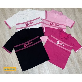 เสื้อโปโลเนื้อไหมพรมทรงคอปก BARBIE Signature