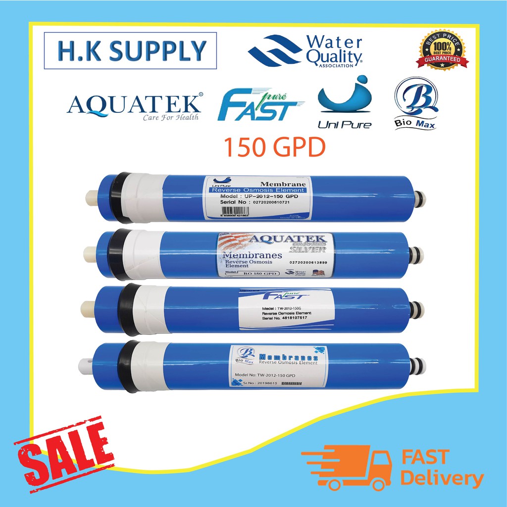 ไส้กรองน้ำ Aquatek เมมเบรน 150 GPD ไส้กรองเมมเบรน RO Membrane UniPure BioMax Fastpure Canature Starp