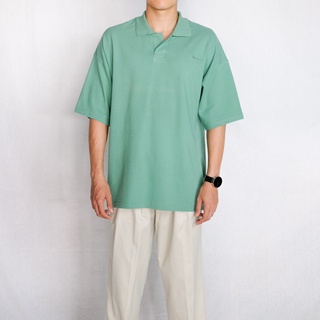 เสื้อโปโล ทรงโอเวอร์ไซส์ ดีไซน์ เรียบง่าย มีสไตล์ GURETO Polo : Basic G (Green)