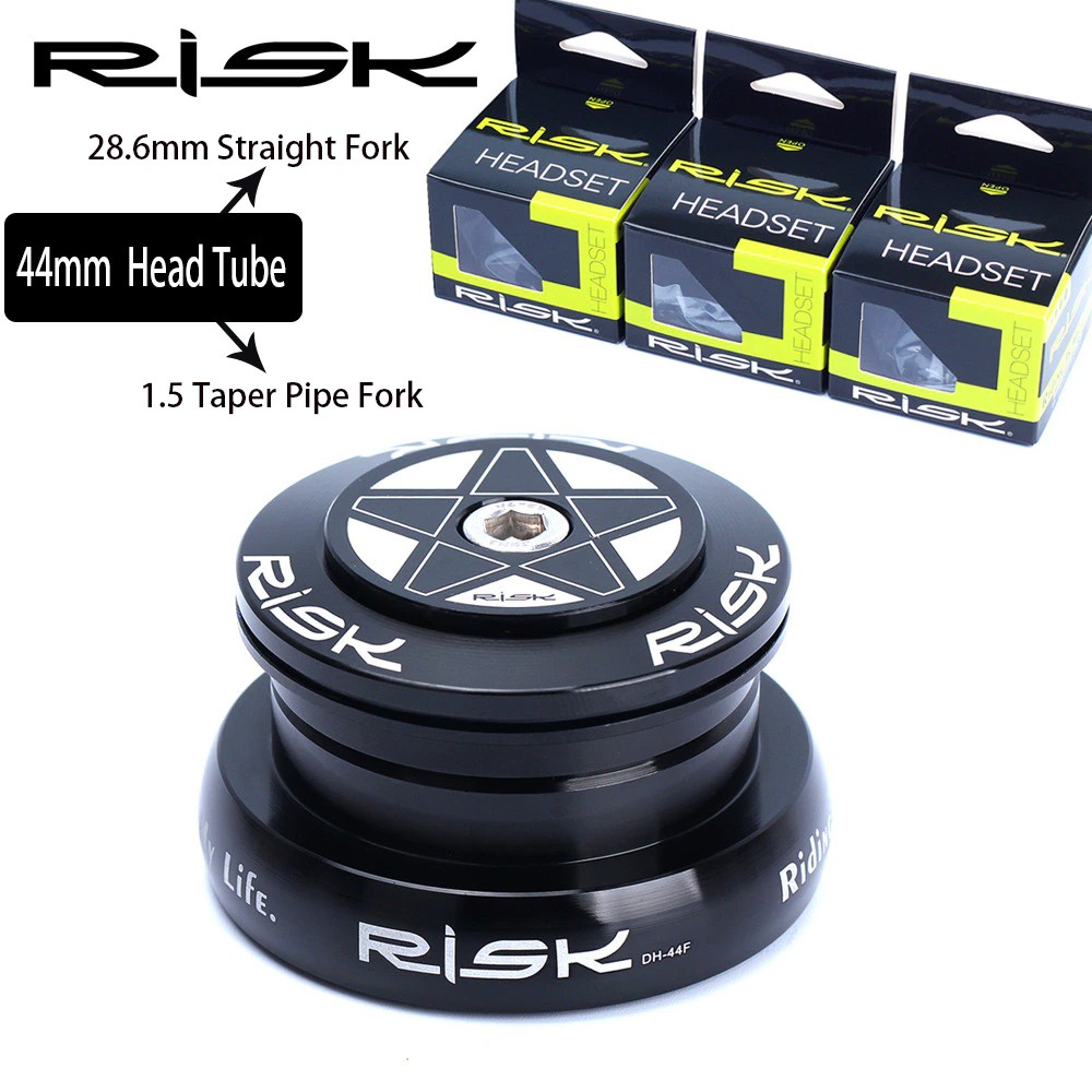 RISK DH-44F ชุดถ้วยคอจักรยาน MTB 44/44 สำหรับโช๊คคอเทเปอร์ Bicycle Bike Headset External Head Tube 2