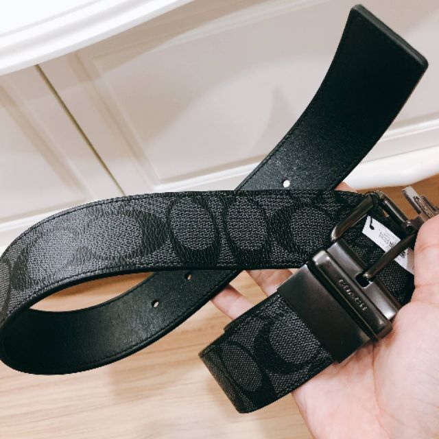 COACH F64839 WIDE HARNESS CUTTOSIZE REVERSIBLE SIGNATURE COATED