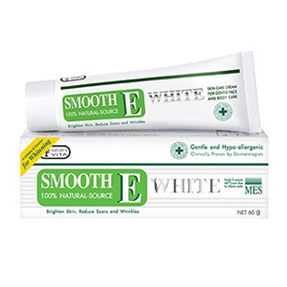 Smooth E Cream Plus White 60g ครีมบำรุงผิวหน้า สูตรใหม่ 2 in 1 ช่วยลดเลือนริ้วรอย รอยแผลเป็น รอยสิว จุดด่างดำ