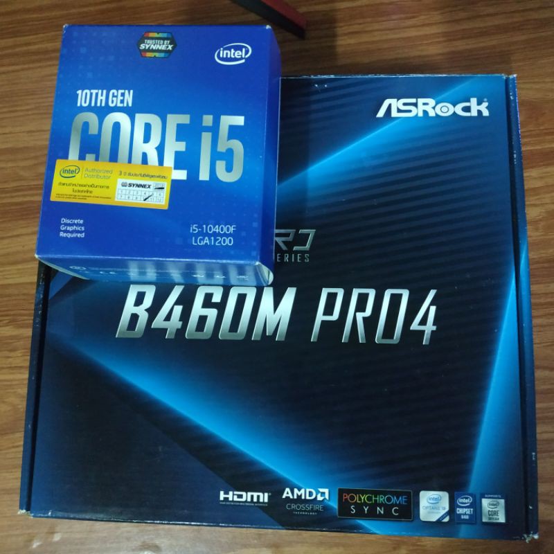 ชุดซีพียู+เมนบอร์ด+แรม CPU+RAM+MAINBOAD INTEL CORE I5-10400F+ASROCK B460M PRO4 Corsair 3200 16GB DDR