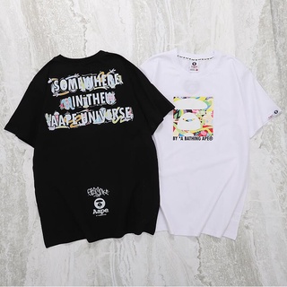 [S-5XL] 3255 aape เสื้อยืดแขนสั้น แฟชั่น สําหรับผู้ชาย ผู้หญิง