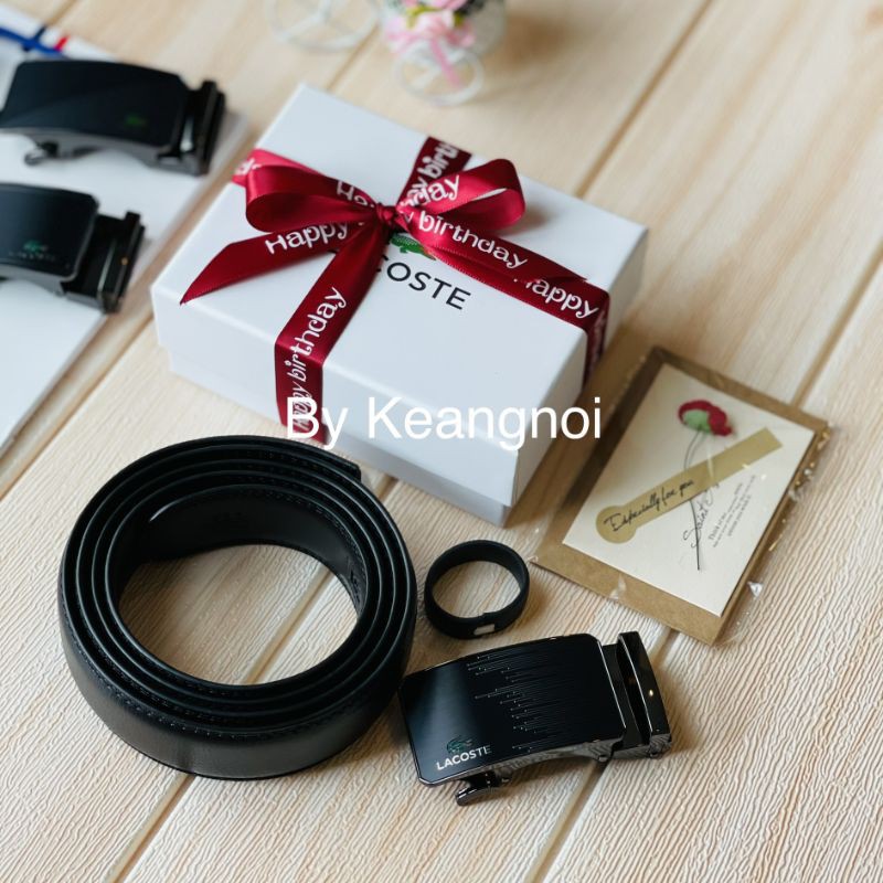 ของขวัญวันเกิด วาเลนไทน์ เข็มขัดหนัง 3.5 cm. พร้อมกล่อง และ ถุงกระดาษ หัวเข็มขัดแบบออโตล็อก บริการผูกริบบิ้น การ์ดอวยพร