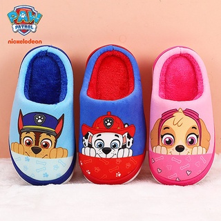 PAW PATROLรองเท้าแตะผ้าฝ้ายเด็กฤดูใบไม้ร่วงและฤดูหนาวเด็กหนุ่มในบ้านรองเท้าเด็กน่ารัก