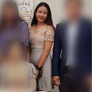 B361  เดรสลูกไม้​ ซีทรูตรงอกและหลัง