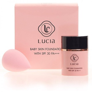 (ลด 80.- เก็บโค้ดหน้าร้าน)Lucia Baby skin foundation รองพื้นลูเซีย เนื้อนุ่ม ละเอียด มีส่วนผสมของสารบำรุงผิว SPF 30 PA++