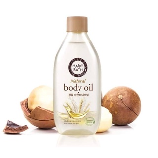 พร้อมส่ง  Happy Bath Body oil สูตร รำข้าว ขนาด 250ml. นำเข้าจากเกาหลี