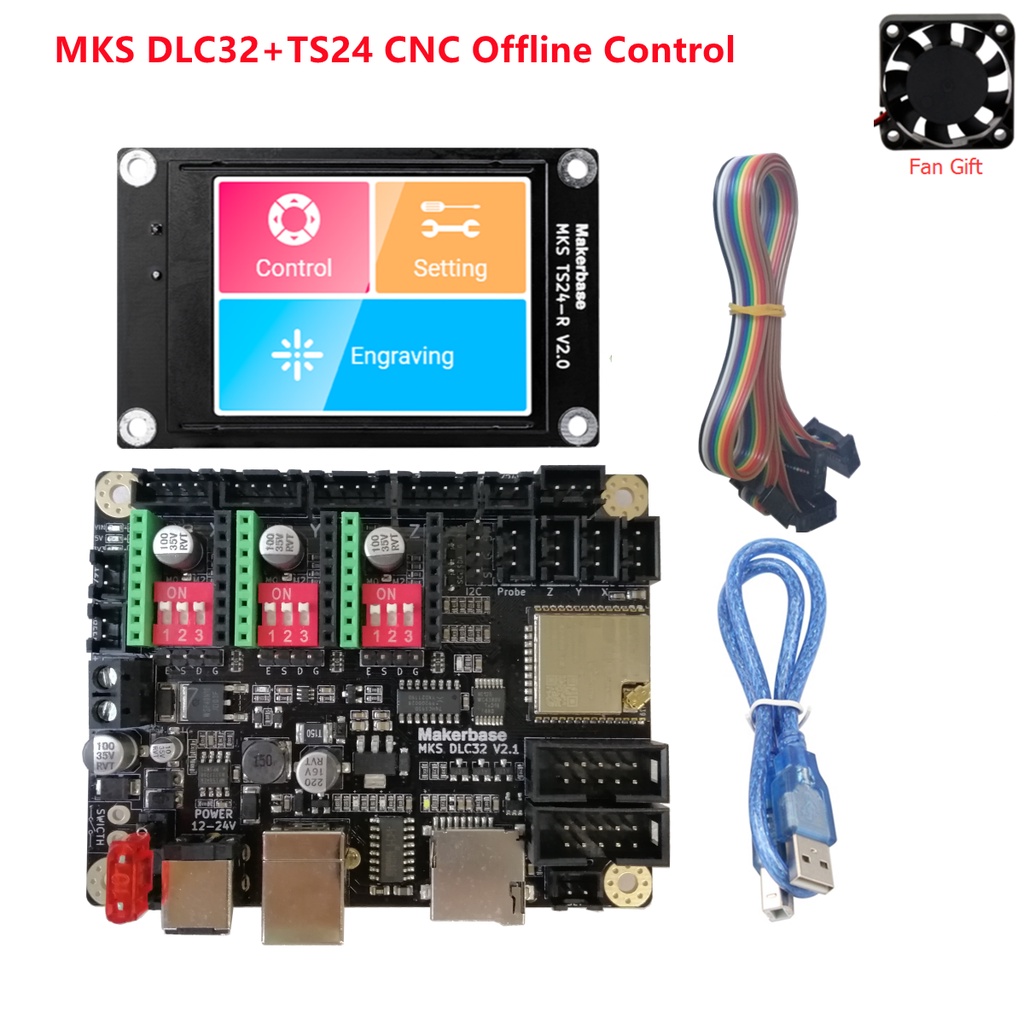 【In Stock】grbl 32 bit CNC shield controller ESP32 WIFI MKS DLC32 V2.1 offline control board TS24 touchscreen for CNC eng #3