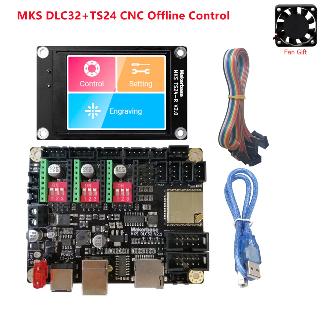 【In Stock】grbl 32 bit CNC shield controller ESP32 WIFI MKS DLC32 V2.1 offline control board TS24 touchscreen for CNC eng #8