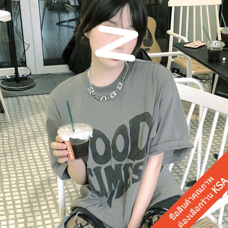 เสื้อแฟชั่นผู้หญิงน่ารัก oversize เสื้อผ้าวินเทจวัยรุ่น สกรีนลายหัวใจ เสื้อโอเวอร์ไซส์เกาหลี เสื้อยืดไม่ต้องรีด ไซส์ใหญ่ - รูปที่ 3