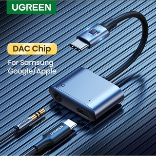 UGREEN USB C to AUX Cable Adapter Type C 3.5mm AUX Earphone Converter DAC Chip PD QC Charge For Huawei iPad Pro Samsung