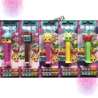 PEZ (เพซ) ลูกอมรสผบไมเ พร้อมแท่วการ์ตูนหัวโต ลาย shopkins 🍬🍬🍬