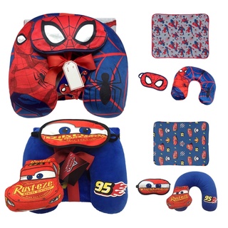 ✅ พร้อมส่งในไทย ✅ชุดเดินทาง หมอนรองคอ หมอนเดินทาง ผ้สห่ม ผ้าปิดตา Cars/Spiderman นำเข้าจาก USA 🇺🇸