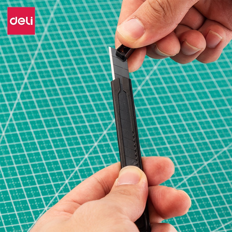 Deli มีดคัตเตอร์ คัตเตอร์ ที่ตัดกระดาษ มีดกรีดกระดาษ อเนกประสงค์ 9 มม Cutter - ภาพย่อย 2