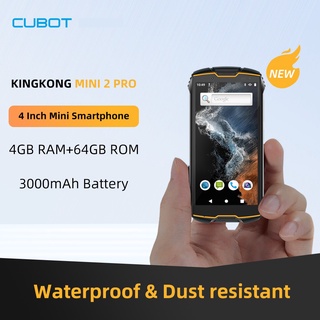 Cubot KingKong MINI 2 Pro 4-Inch Mini Smartphone, Waterproof 4GB+64GB(128GB Extended),Dual SIM 4G, GPS, Face ID