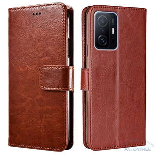 เคสมือถือหนังฝาพับแม่เหล็กพร้อมช่องใส่บัตรสําหรับ Xiaomi Mi11T Pro 11 Lite 5G Mi11T Pro