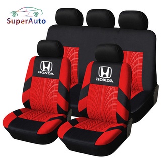 SuperAuto หุ้มเบาะรถยนต์ ผ้าคลุมเบาะรถยนต์ สําหรับ Honda ชุดหุ้มเบาะรถยนต์ ที่หุ้มเบาะรถยนต์ แต่งรถภายในรถยนต์ ของแต่งรถยนต์