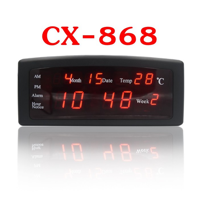 พร้อมส่ง นาฬิกาดิจิตอล LED CX-868 ตั้งโต๊ะ Number Clock ตั้งโต๊ะ รุ่น NO 868 LED ขนาด 20x8x2CM