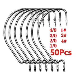 50 ชิ้น / ชุด Manivela Gancho De A O Carbono Para Isca Macia Verme ของเล่นสําหรับเด็ก / ผู้ใหญ่