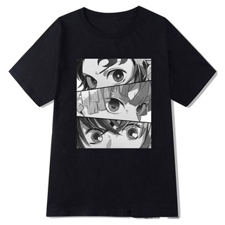 tshirtเสื้อยืดคอกลมฤดูร้อนเสื้อยืดคอกลม พิมพ์ลาย Kimetsu No Yaiba Eyes Demon Slayer แฟชั่นฤดูร้อน สําหรับผู้ชาย และผู้หญ