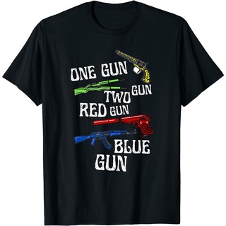 เสื้อยืดผ้าฝ้าย พิมพ์ลาย One-Gun สีแดง สีฟ้า ใส่สบาย 2022S-5XL