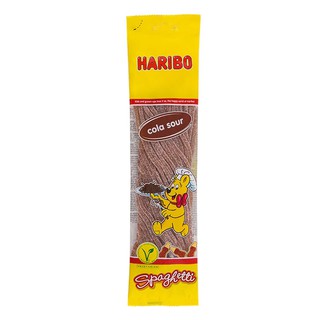 ฮาริโบ้เยลลี่กลิ่นโคล่าเส้นยาว 200กรัม Haribo jelly, cola flavor flavor 200 g.