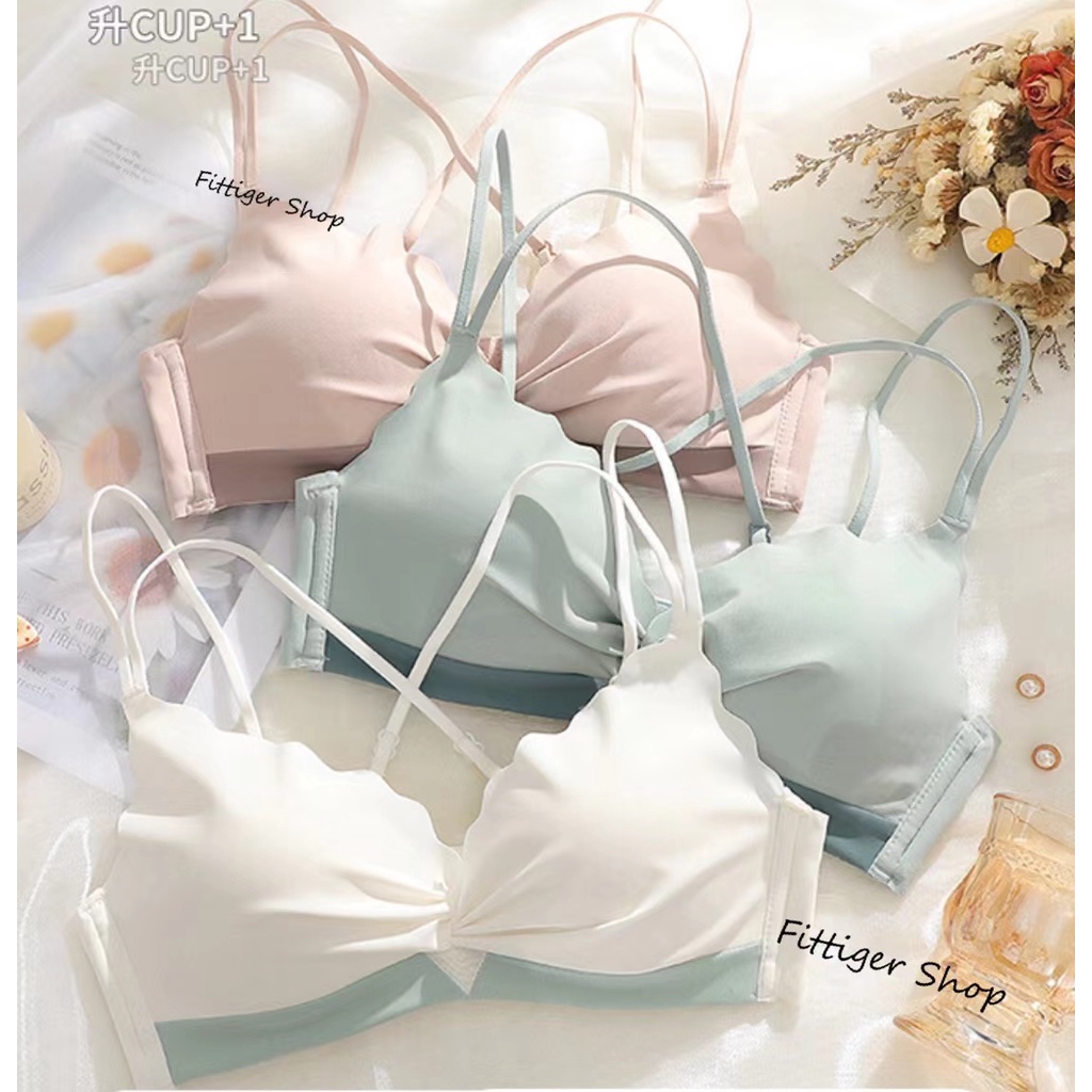 มาใหม่ ชุดชั้นในน่ารัก บราไร้โครง เสื้อชั้นใน ดันทรงน่ารัก สีพื้น สำหรับผู้หญิง NY74-2
