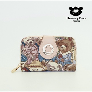 Henney bear HW-111 ลายวินเซ่น กระเป๋าสตางค์ใบกลาง สีชมพูพาสเทล น่ารัก