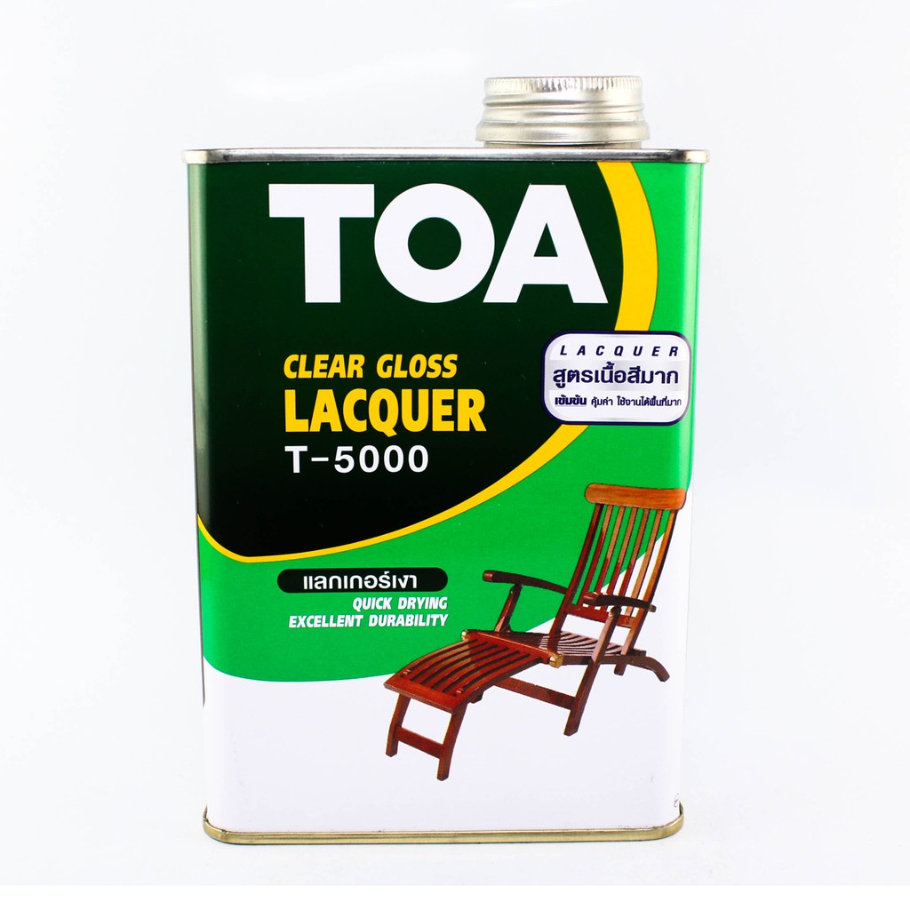 TOA แลคเกอร์เงา T5000 แลคเกอร์เคลือบเงาไม้ ขนาด 0.946ลิตร (1/4 กล.) สีเคลือบไม้ น้ำยาเคลือบไม้ ทีโอเ