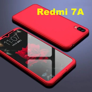 Case Xiaomi Redmi 7A เคสประกบหน้าหลัง แถมฟิล์มกระจก1ชิ้น เคสแข็ง เคสประกบ 360 องศา สวยและบางมาก สีดำสีแดง Redmi7a