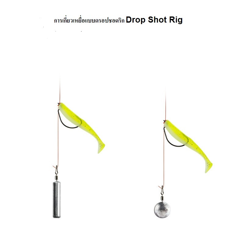 ตะกั่ว ดรอปชอตริก แบบแท่ง Drop Shot Rig Tube น้ำหนัก น้ำหนัก 3.5, 5.0, 7.0 และ 10 กรัม