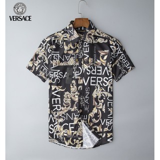 Versacemen เสื้อเชิ้ตแฟชั่นสไตล์ฮาวายคุณภาพสูงสําหรับผู้ชาย