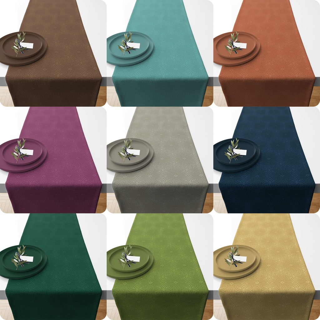 TABLE RUNNER STARLIGHT PLAIN EMBOSSED TABLE CLOTH 140x40 // 230x40 CM