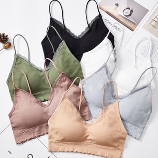 1853！🆕มาใหม่   บราผ้าร่อง สายลูกไม้  มี7สี‼️