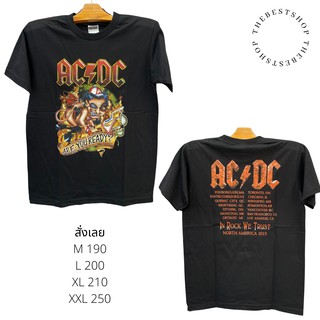 คอตต้อนคอกลมเสื้อยืดวง ACDC จัดเลย สกรีนสวย!!S-5XL