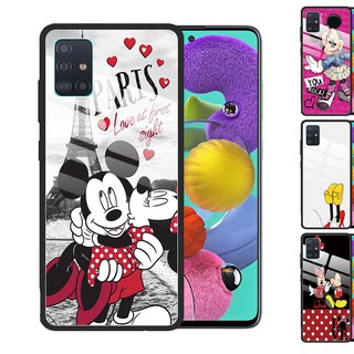 Samsung Galaxy A51 A71 A50 A50S A30S A20S Phone Cases Galaxy A21S A42 A70S A70 A10S กรณีโทรศัพท์กระจก ปกโทรศัพท์ Case Mickey Mouse Tempered Glass Cover Anti-Scratch