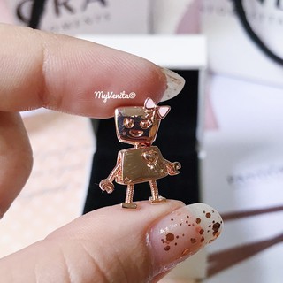 Charm รูป robot สี rose gold วัสดุ Silver925 ใส่ได้กับสร้อยข้อมือได้ทุกรุ่น