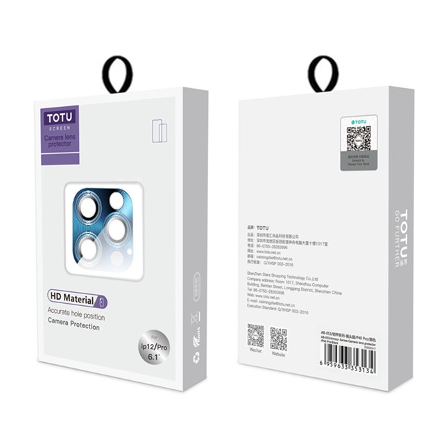 TOTU Camera Protection สำหรับ iPhone 12 Pro MAX / 12 Pro / 12 / 12 Mini แบบคลุมเลนส์และฐาน ฟิล์มกันรอยเลนส์กล้อง