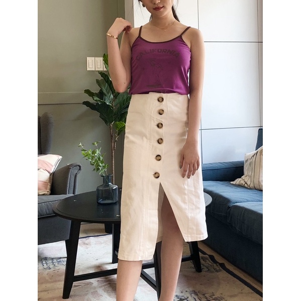 [MAFIA] DENIM WHITE SKIRT