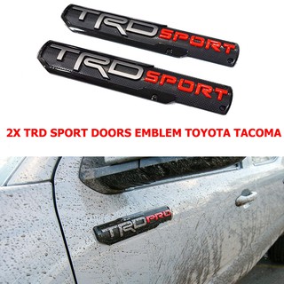 2อันป้ายโลโก้พลาสติกTRD SPORTติดประตูหน้าสไตล์กะบะBig size Tacoma Tundra ขนาด 25.5x5.5cm