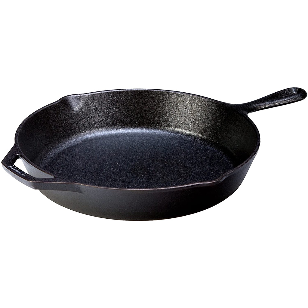 Lodge Pre-Seasoned Cast Iron Skillet (12 ถึง 15 นิ้ว) สําหรับเตาตั้งพื้น เตาอบ หรือค่าย Cooking