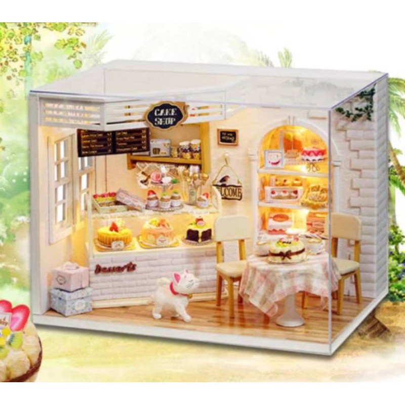 บ้านตุ๊กตาD66ร้านเค้กพร้อมแมวเหมียว