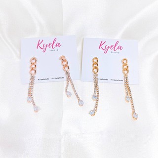 ต่างหูแฟชั่น ❤ พร้อมส่ง ❤ โซ่ระย้าห้อยคริสตัลสไตล์เกาหลี