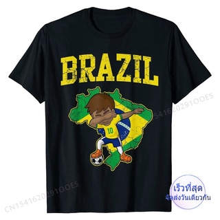 เสื้อยืดผ้าฝ้าย พิมพ์ลายฟุตบอล Brazilian Dabbing Kid สําหรับผู้ชาย