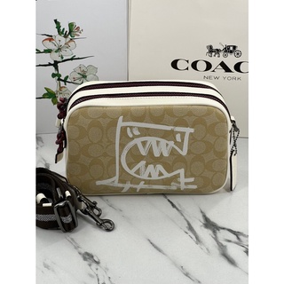 Coach Vale Jes Crossbody In Signature Canvas With Rexy By Guang Yu