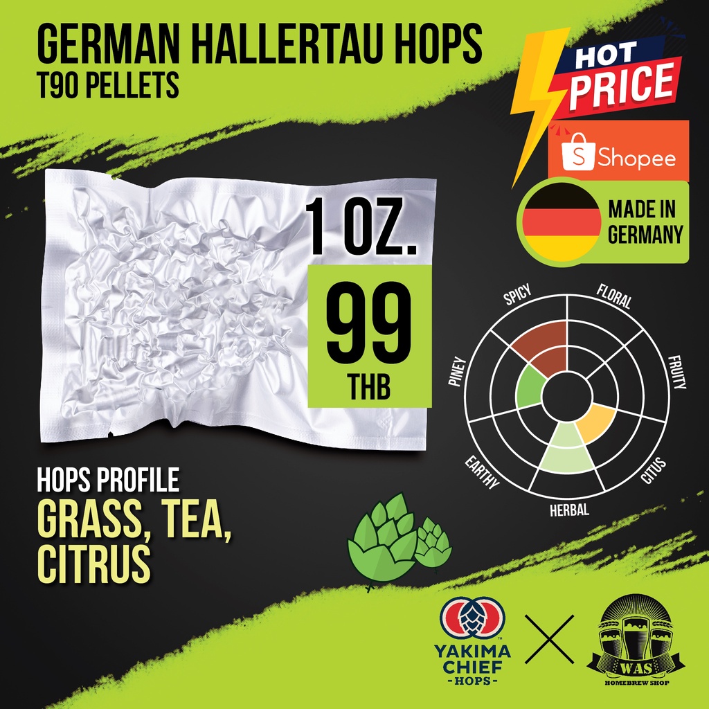 German hallertau Mittelfrueh Pellet 1 Oz